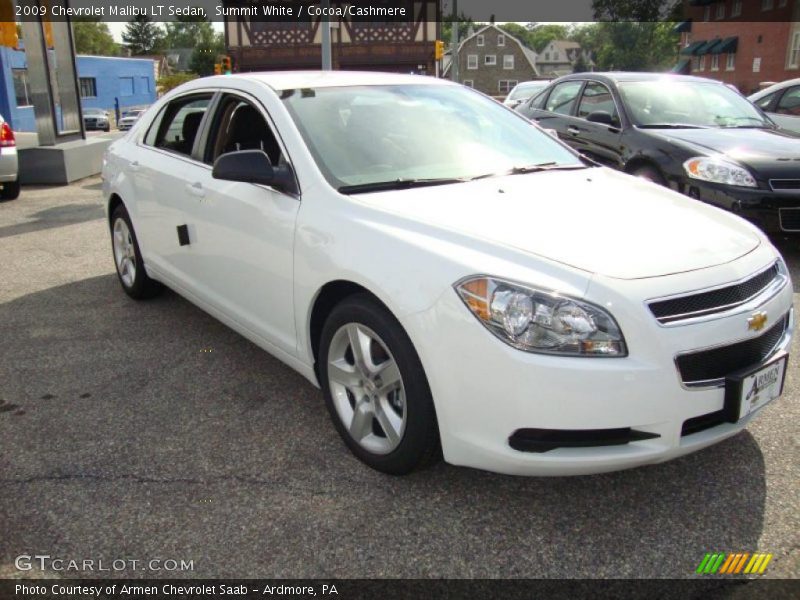 Summit White / Cocoa/Cashmere 2009 Chevrolet Malibu LT Sedan