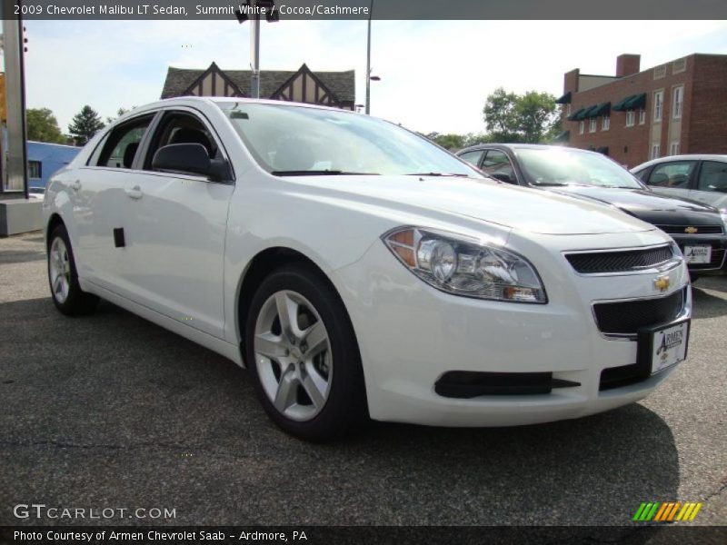 Summit White / Cocoa/Cashmere 2009 Chevrolet Malibu LT Sedan
