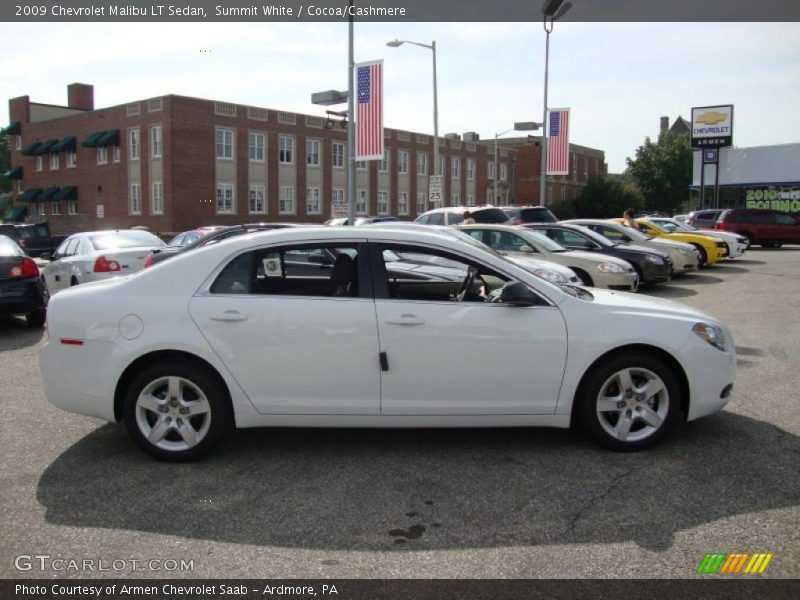Summit White / Cocoa/Cashmere 2009 Chevrolet Malibu LT Sedan