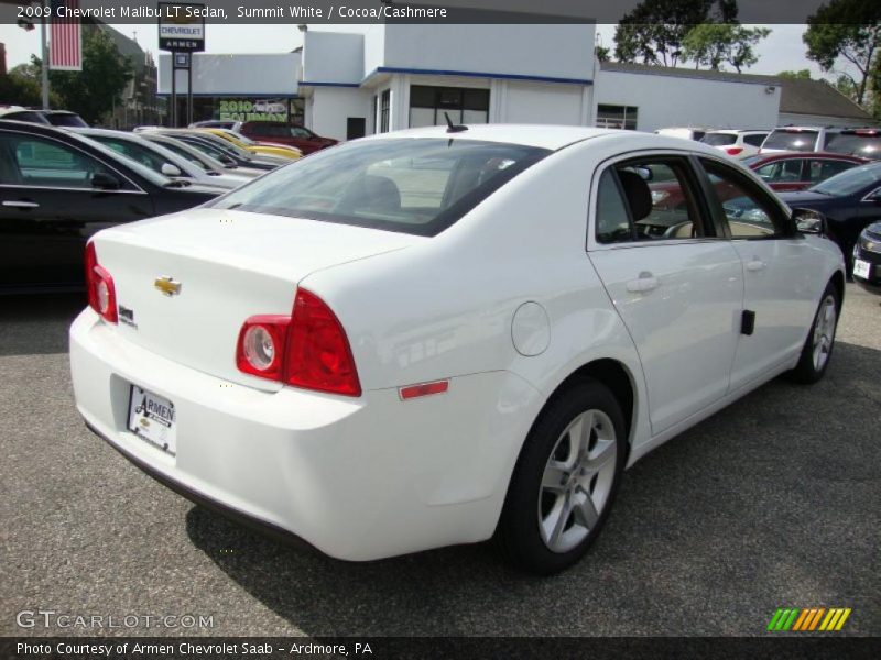 Summit White / Cocoa/Cashmere 2009 Chevrolet Malibu LT Sedan