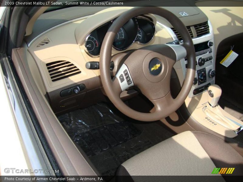 Summit White / Cocoa/Cashmere 2009 Chevrolet Malibu LT Sedan