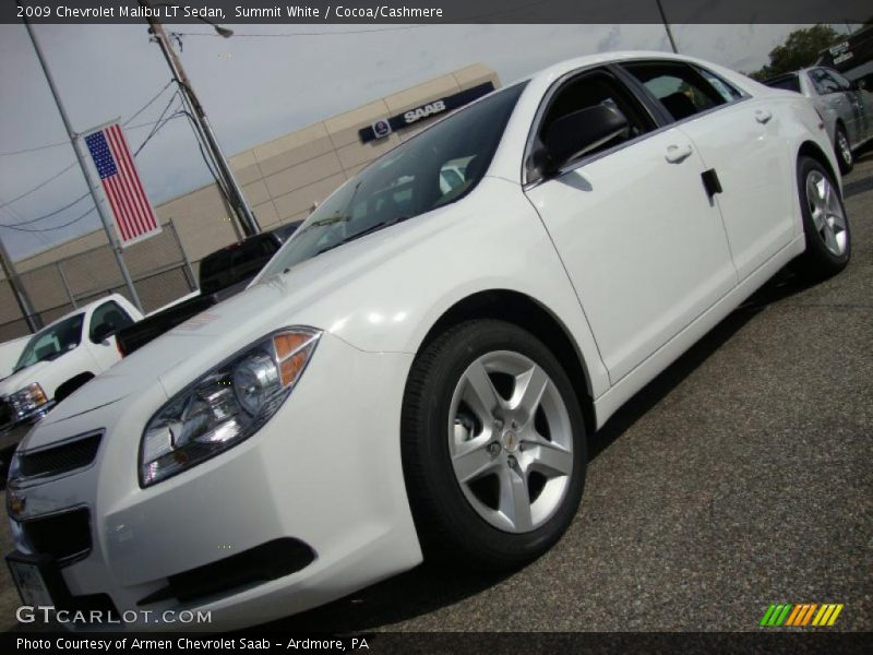 Summit White / Cocoa/Cashmere 2009 Chevrolet Malibu LT Sedan