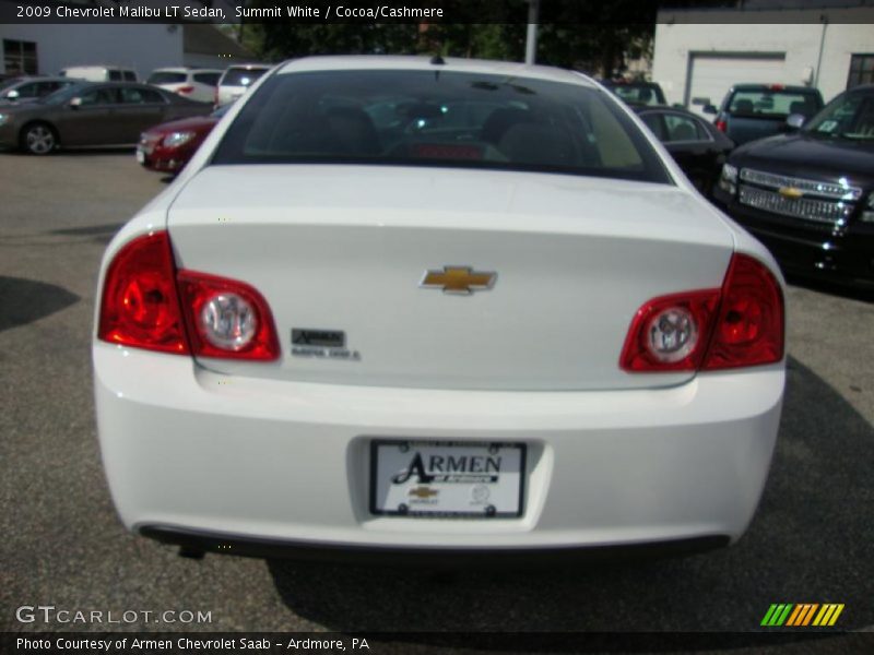 Summit White / Cocoa/Cashmere 2009 Chevrolet Malibu LT Sedan