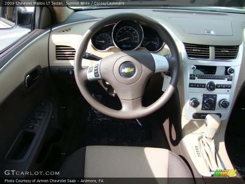 Summit White / Cocoa/Cashmere 2009 Chevrolet Malibu LT Sedan