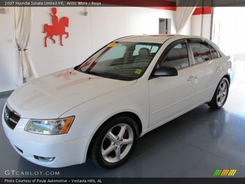 Arctic White / Beige 2007 Hyundai Sonata Limited V6