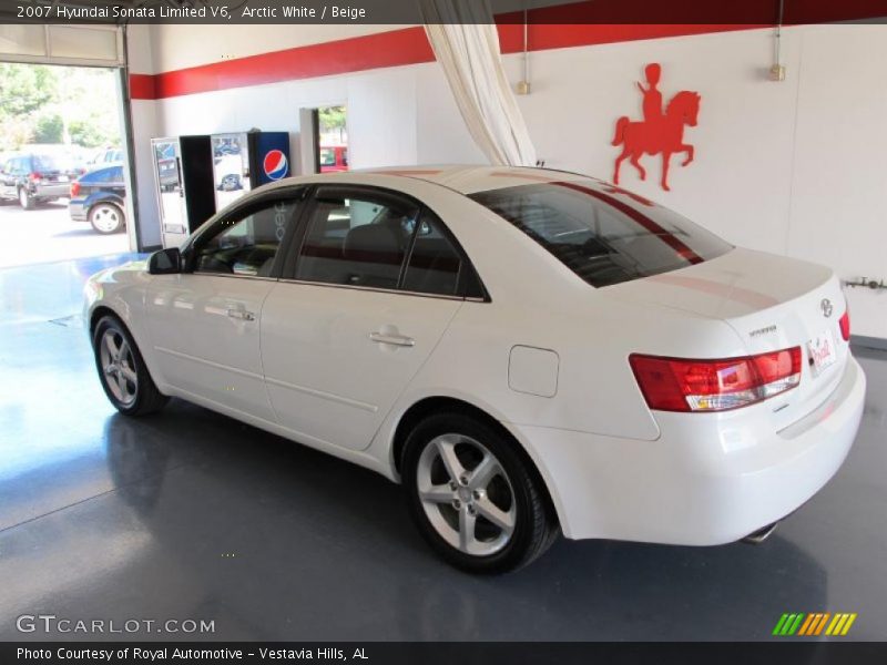 Arctic White / Beige 2007 Hyundai Sonata Limited V6