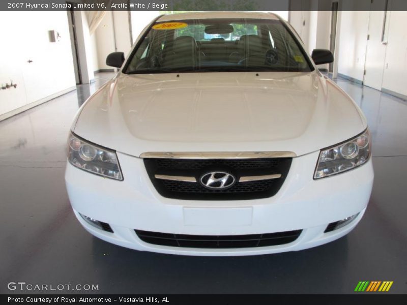 Arctic White / Beige 2007 Hyundai Sonata Limited V6