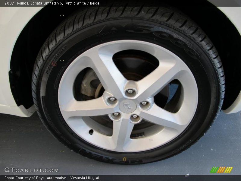 Arctic White / Beige 2007 Hyundai Sonata Limited V6