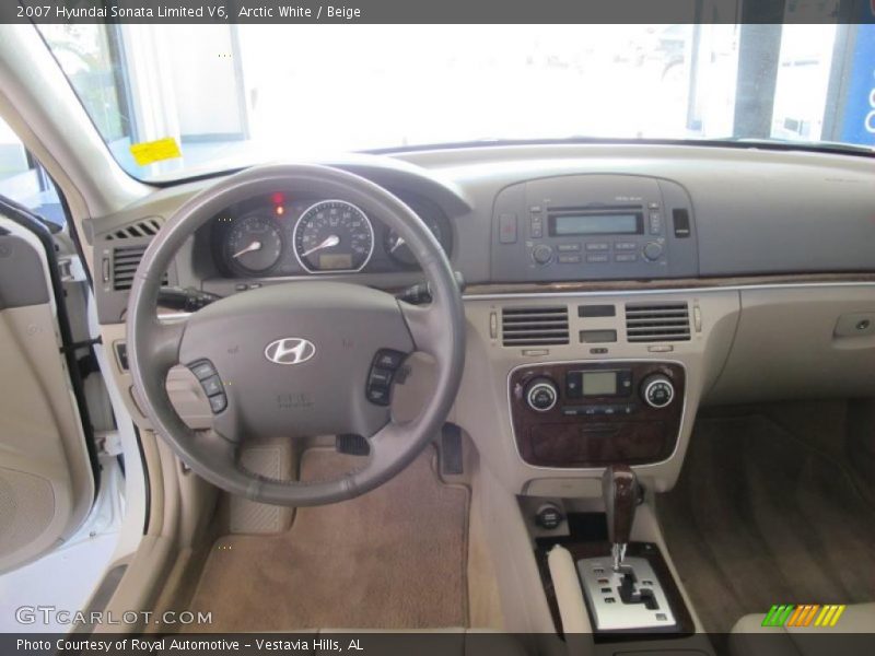 Arctic White / Beige 2007 Hyundai Sonata Limited V6