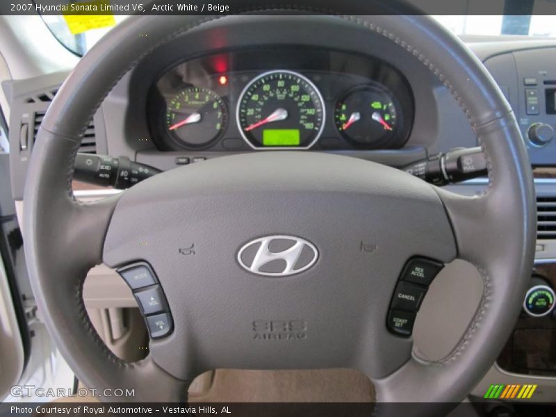 Arctic White / Beige 2007 Hyundai Sonata Limited V6