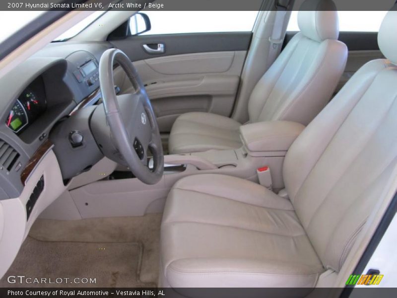 Arctic White / Beige 2007 Hyundai Sonata Limited V6
