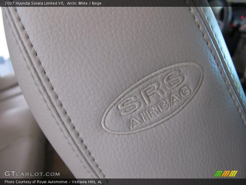 Arctic White / Beige 2007 Hyundai Sonata Limited V6
