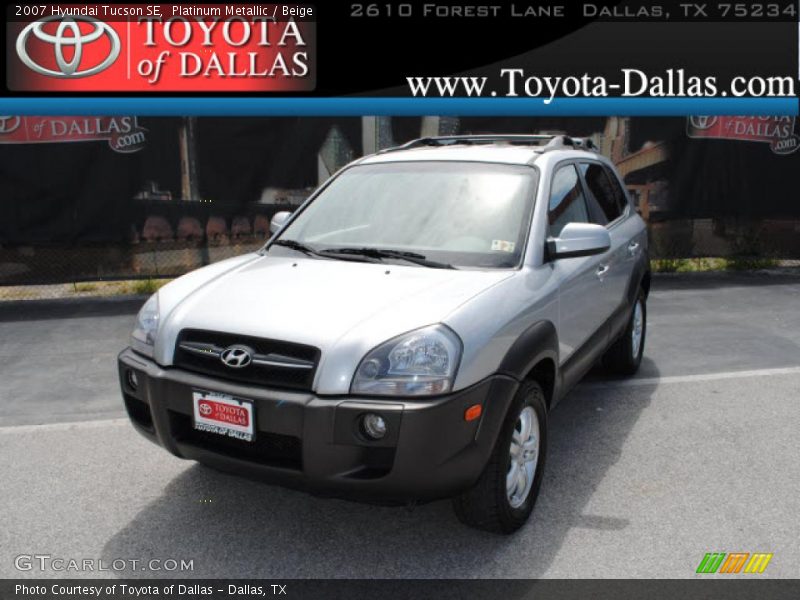 Platinum Metallic / Beige 2007 Hyundai Tucson SE