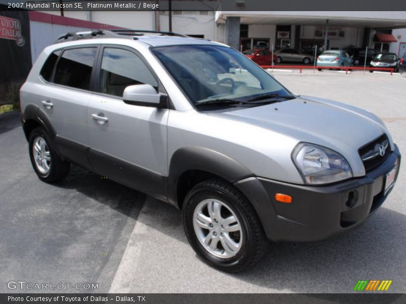 Platinum Metallic / Beige 2007 Hyundai Tucson SE