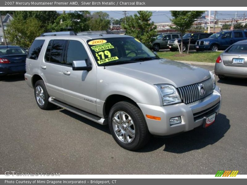 Silver Birch Metallic / Charcoal Black 2007 Mercury Mountaineer Premier AWD