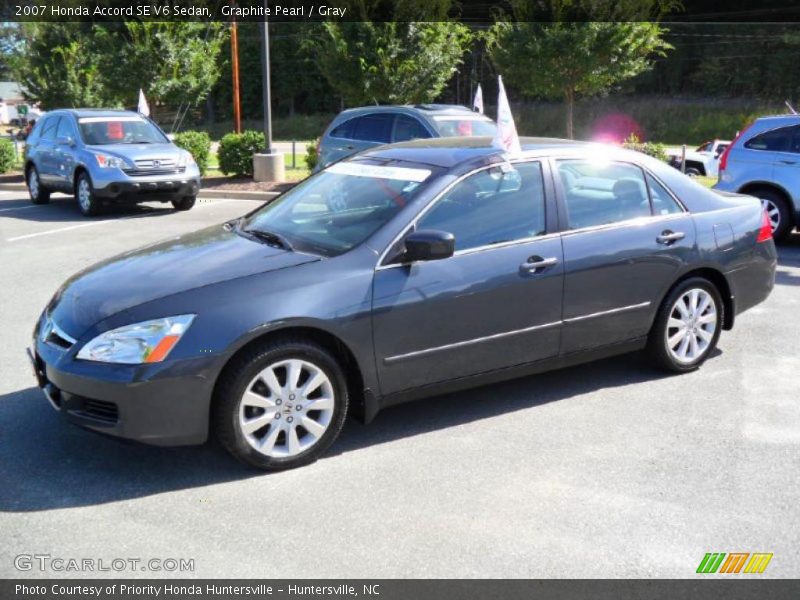 Graphite Pearl / Gray 2007 Honda Accord SE V6 Sedan