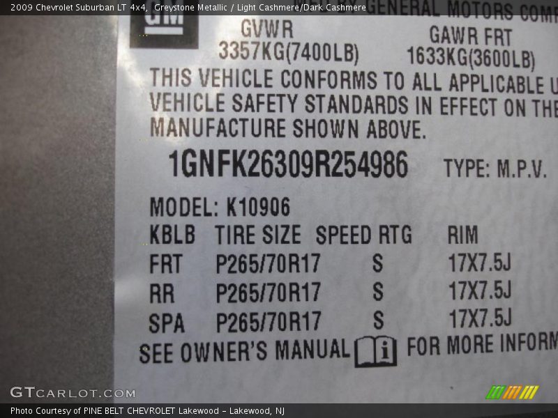 Greystone Metallic / Light Cashmere/Dark Cashmere 2009 Chevrolet Suburban LT 4x4