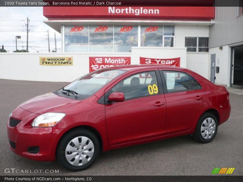 Barcelona Red Metallic / Dark Charcoal 2009 Toyota Yaris Sedan