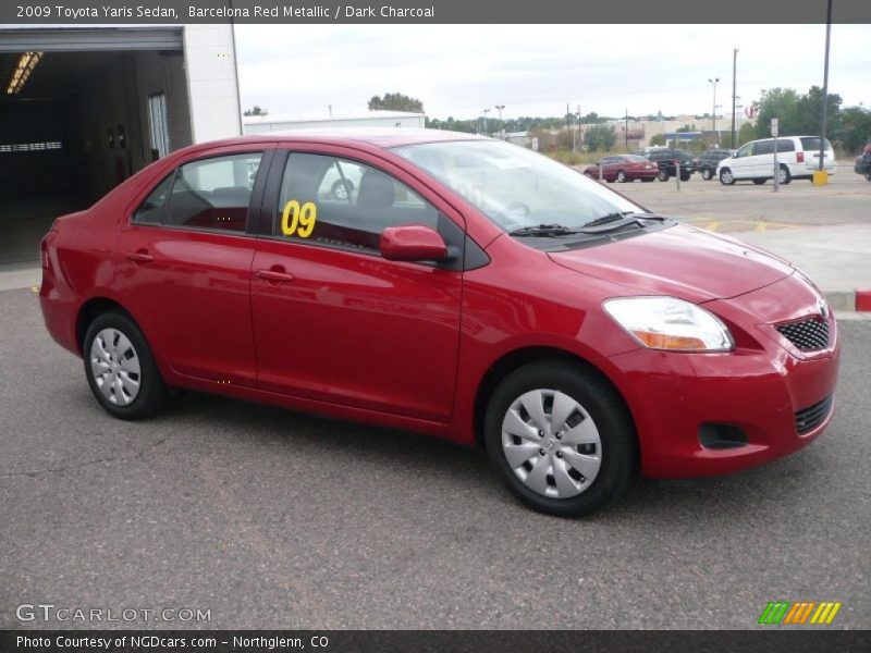 Barcelona Red Metallic / Dark Charcoal 2009 Toyota Yaris Sedan