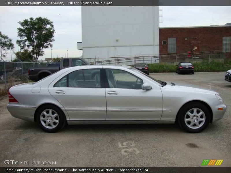 Brilliant Silver Metallic / Ash 2000 Mercedes-Benz S 500 Sedan