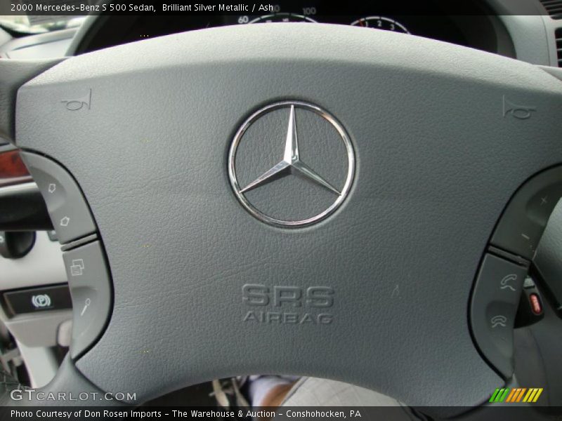 Brilliant Silver Metallic / Ash 2000 Mercedes-Benz S 500 Sedan