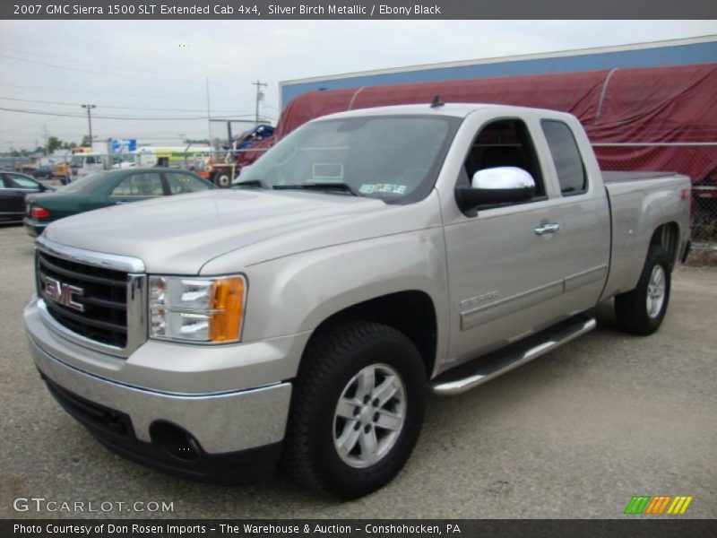 Silver Birch Metallic / Ebony Black 2007 GMC Sierra 1500 SLT Extended Cab 4x4