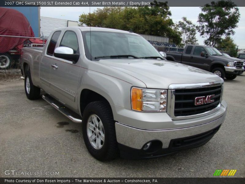 Silver Birch Metallic / Ebony Black 2007 GMC Sierra 1500 SLT Extended Cab 4x4
