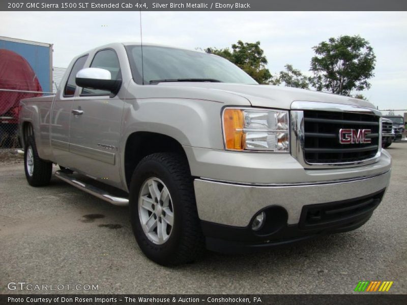 Silver Birch Metallic / Ebony Black 2007 GMC Sierra 1500 SLT Extended Cab 4x4