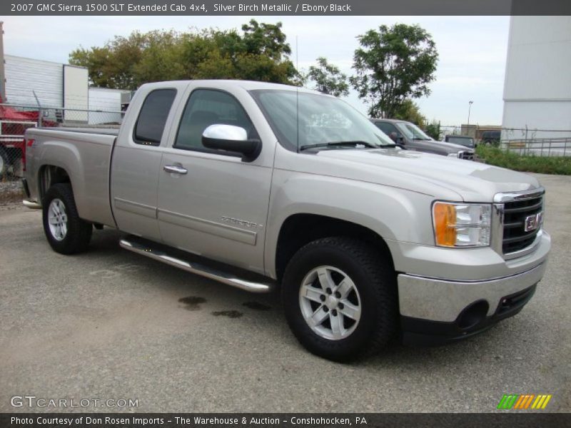 Silver Birch Metallic / Ebony Black 2007 GMC Sierra 1500 SLT Extended Cab 4x4