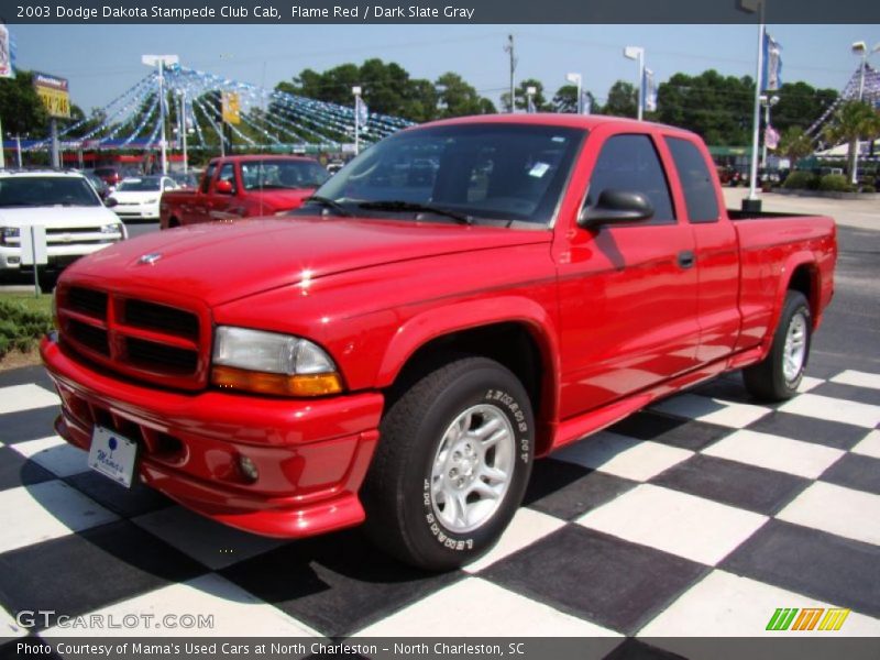 Flame Red / Dark Slate Gray 2003 Dodge Dakota Stampede Club Cab