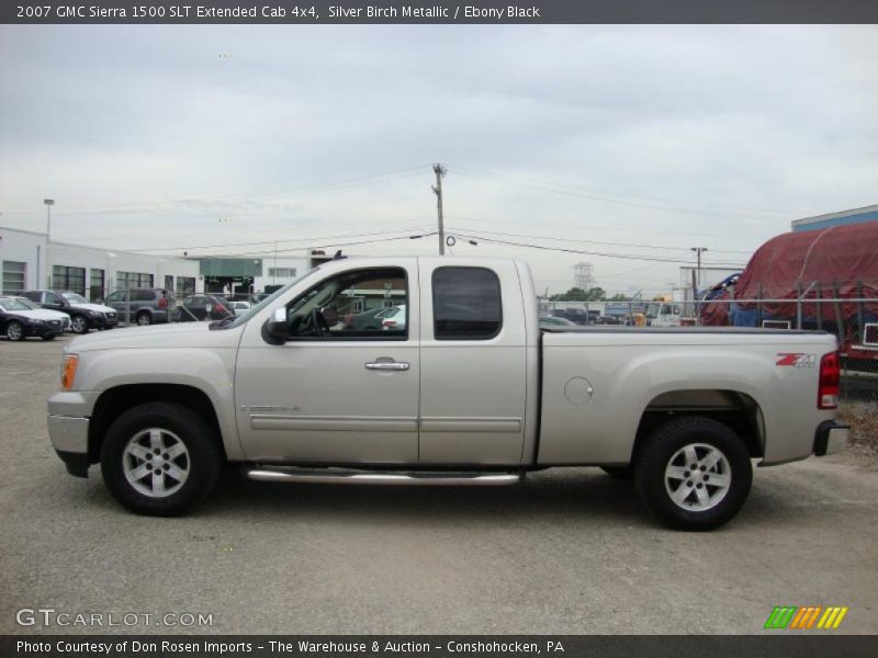 Silver Birch Metallic / Ebony Black 2007 GMC Sierra 1500 SLT Extended Cab 4x4
