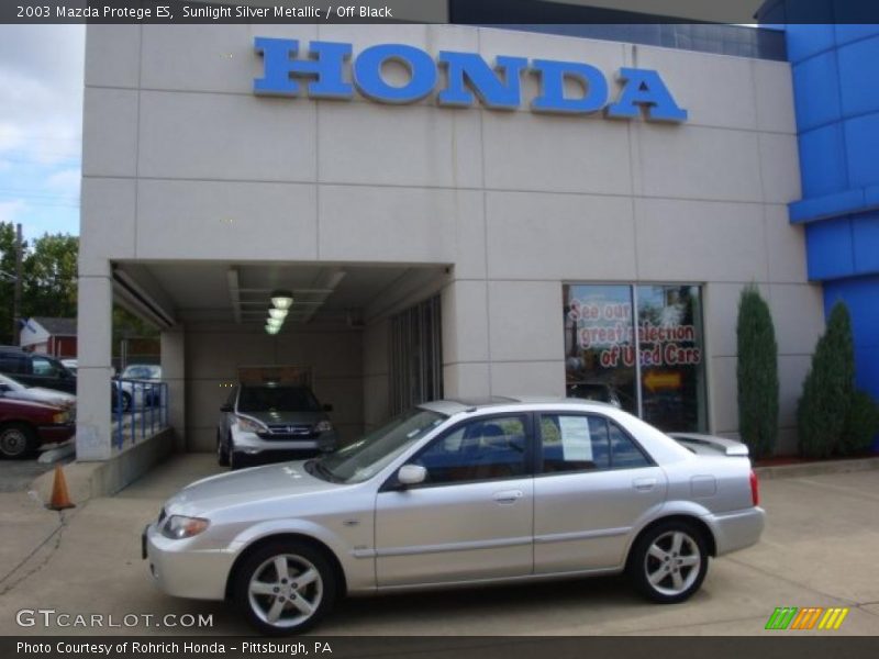 Sunlight Silver Metallic / Off Black 2003 Mazda Protege ES