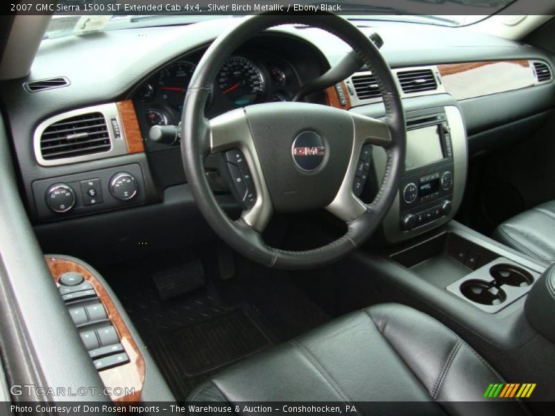 Silver Birch Metallic / Ebony Black 2007 GMC Sierra 1500 SLT Extended Cab 4x4