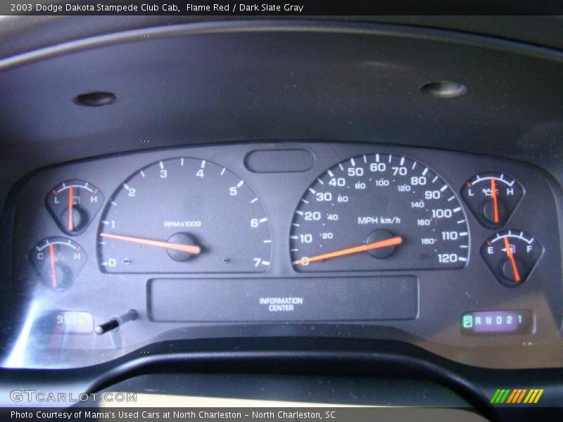 Flame Red / Dark Slate Gray 2003 Dodge Dakota Stampede Club Cab