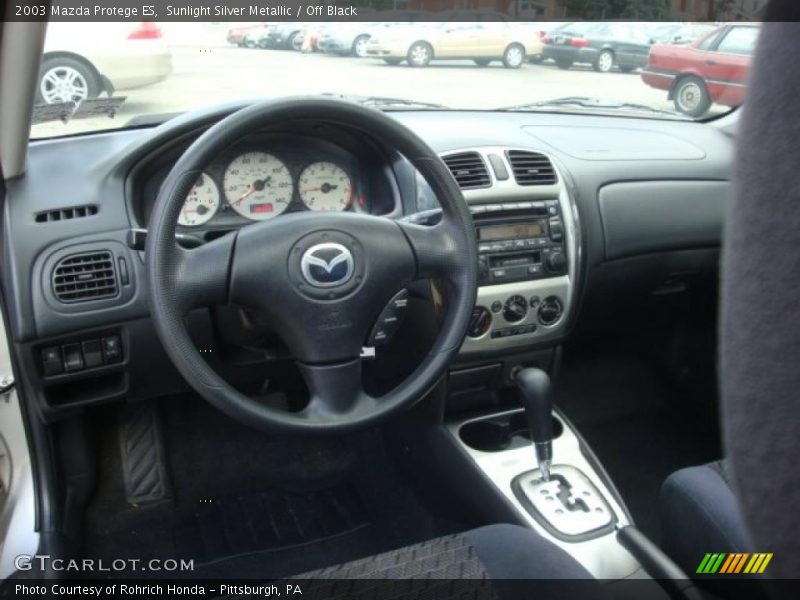 Sunlight Silver Metallic / Off Black 2003 Mazda Protege ES