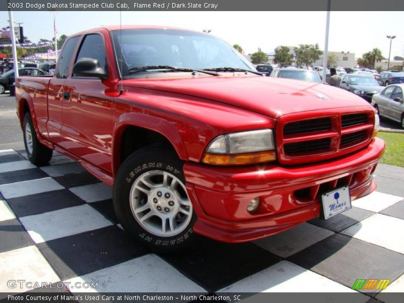 Flame Red / Dark Slate Gray 2003 Dodge Dakota Stampede Club Cab