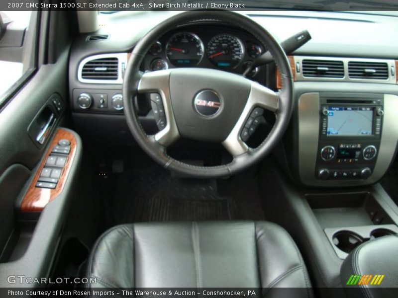 Silver Birch Metallic / Ebony Black 2007 GMC Sierra 1500 SLT Extended Cab 4x4