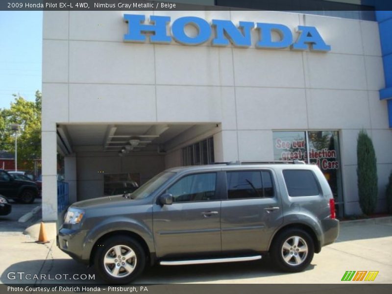 Nimbus Gray Metallic / Beige 2009 Honda Pilot EX-L 4WD