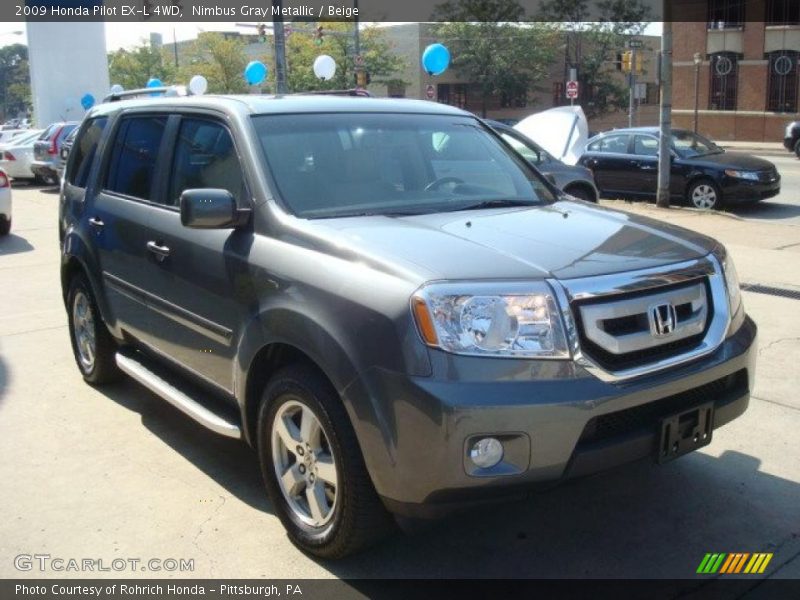 Nimbus Gray Metallic / Beige 2009 Honda Pilot EX-L 4WD