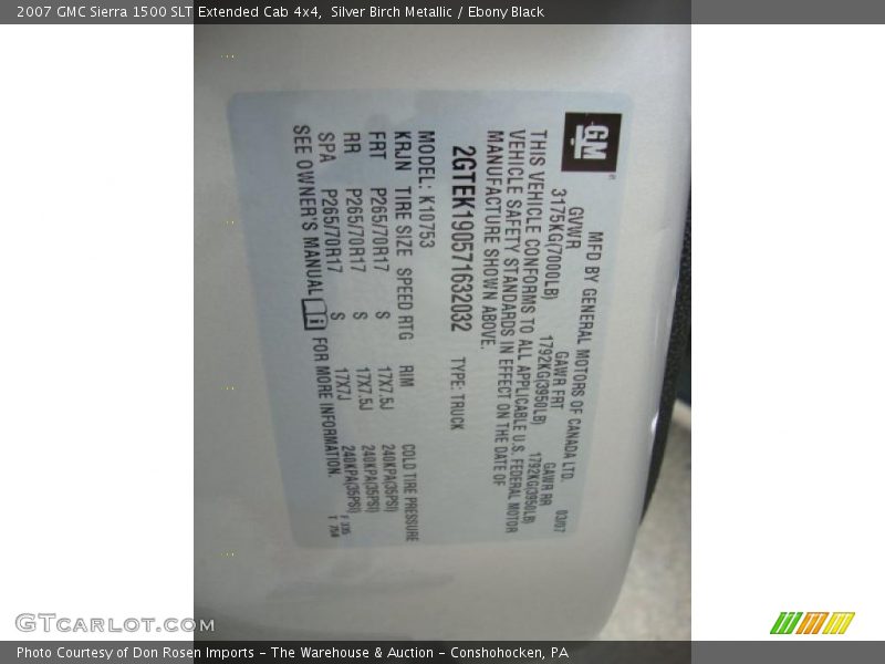 Silver Birch Metallic / Ebony Black 2007 GMC Sierra 1500 SLT Extended Cab 4x4