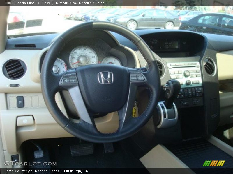 Nimbus Gray Metallic / Beige 2009 Honda Pilot EX-L 4WD