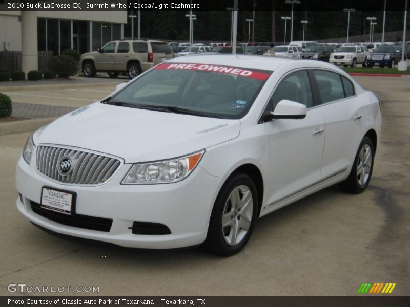 Summit White / Cocoa/Light Cashmere 2010 Buick LaCrosse CX