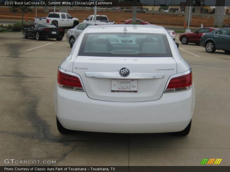 Summit White / Cocoa/Light Cashmere 2010 Buick LaCrosse CX