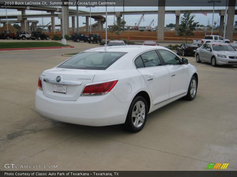 Summit White / Cocoa/Light Cashmere 2010 Buick LaCrosse CX