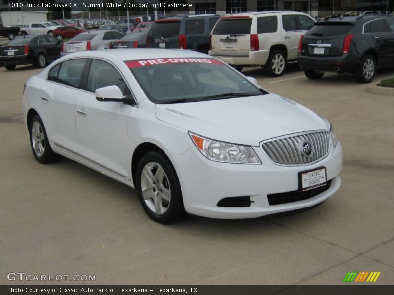 Summit White / Cocoa/Light Cashmere 2010 Buick LaCrosse CX