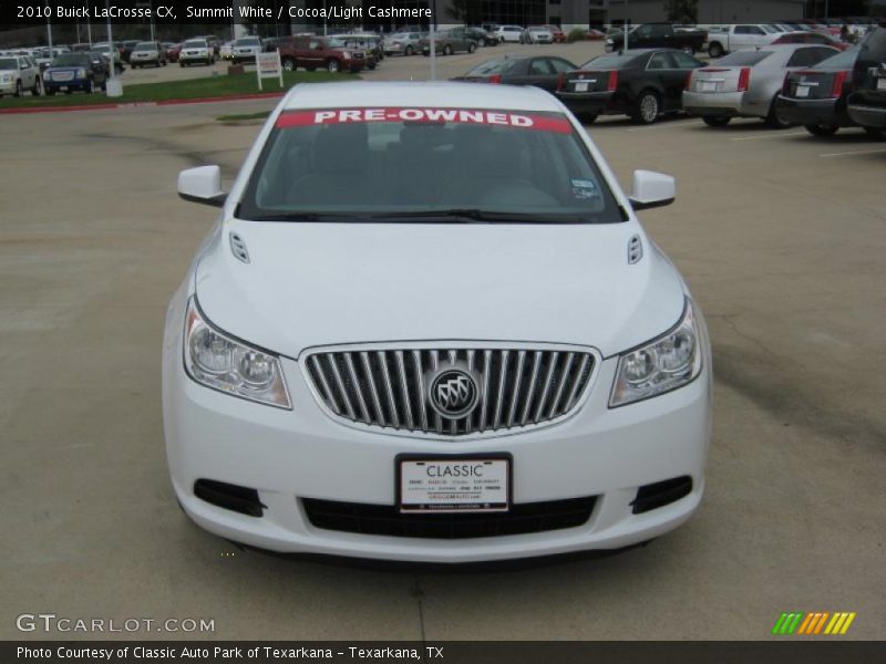Summit White / Cocoa/Light Cashmere 2010 Buick LaCrosse CX