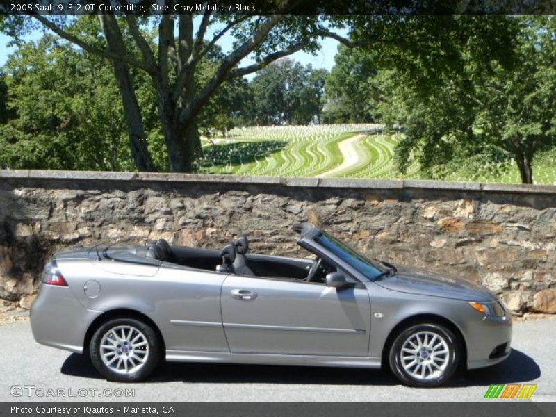 Steel Gray Metallic / Black 2008 Saab 9-3 2.0T Convertible