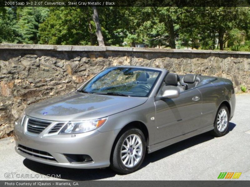 Steel Gray Metallic / Black 2008 Saab 9-3 2.0T Convertible