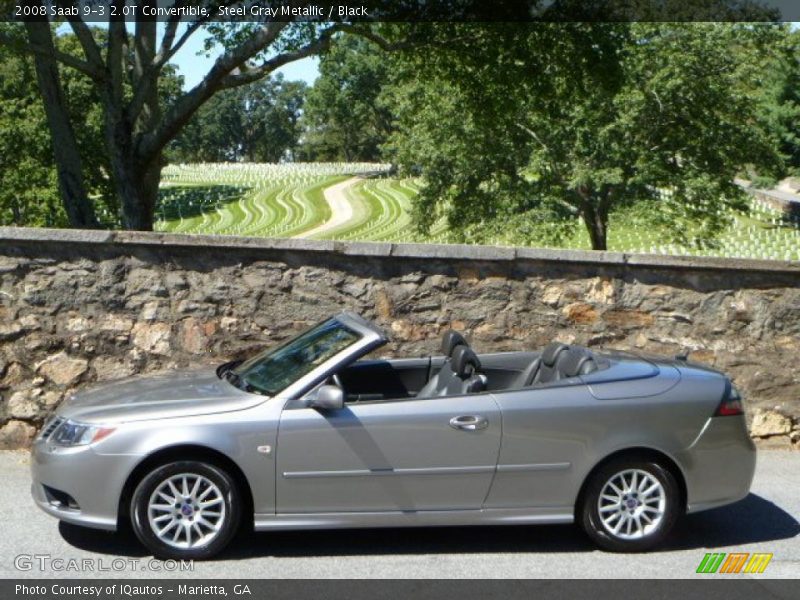 Steel Gray Metallic / Black 2008 Saab 9-3 2.0T Convertible