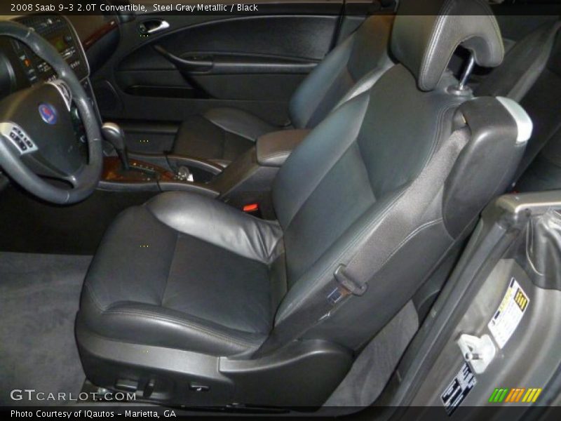 Steel Gray Metallic / Black 2008 Saab 9-3 2.0T Convertible